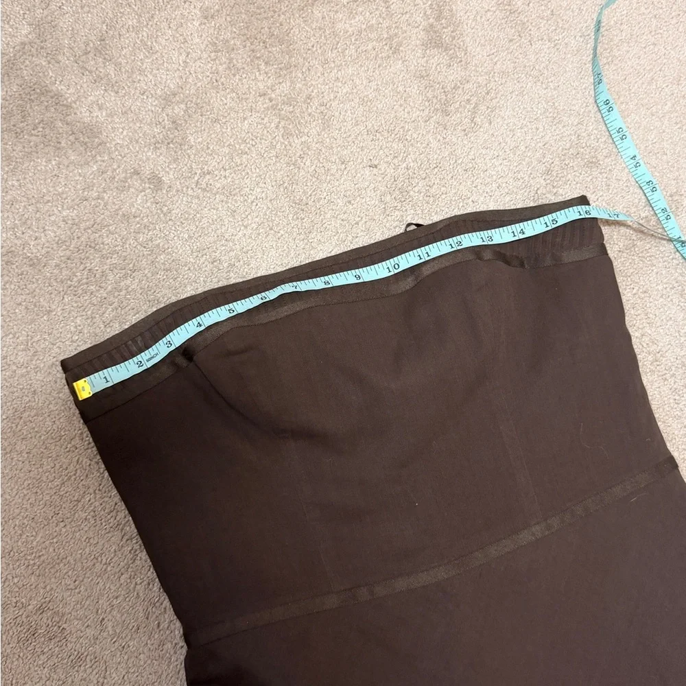 Y2K Ann Taylor LOFT 100% Cotton Strapless A Line Midi Dress with Sequins Size 8 - Picture 2 of 6